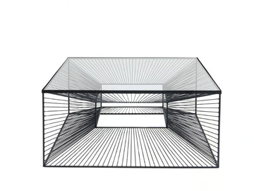 DIMENSION - Square glass and steel coffee table by KARE Design - view 3